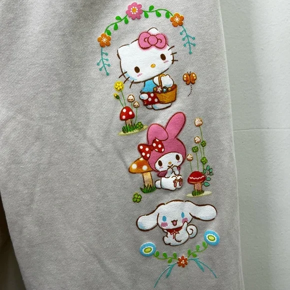 Sanrio Hello Kitty and Friends Cream Joggers - BoxLunch Size Large - Picture 2 of 3